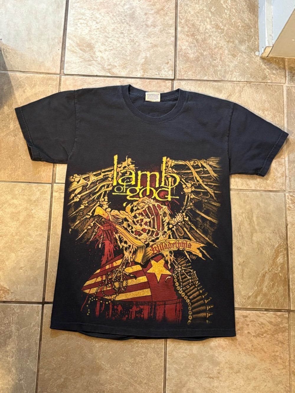 Lamb of God - Killadelphia Graphic Band Tee - Black with Yellow & Red Print